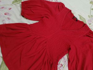 Zudio Bold Red Pretty Aesthetic Trendy Top 💋