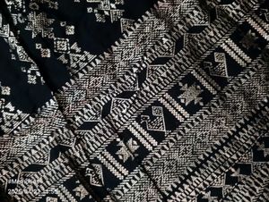 Black &amp; Gold Print Lehenga Set