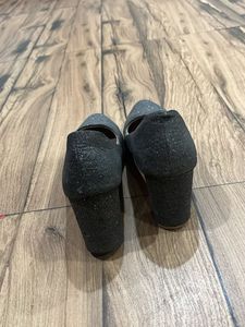 Sparkly Dark Grey Heel Shoes