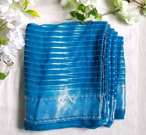 💙Beautiful Blue 💙 Chiffon Saree💙