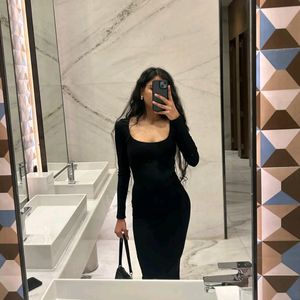 Black Sexy Full Sleeves Dress