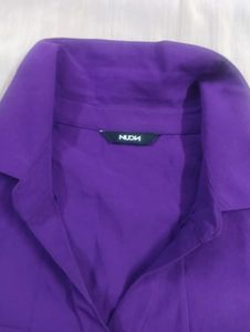 Purple Tie-Front Top