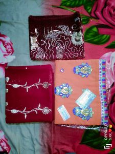 Beautiful Trendy Purple, Orange & 2 Magenta Saree