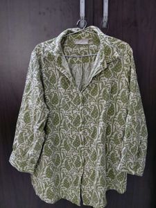 Green Paisley Print Shirt
