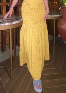 Yellow Slit Skirt