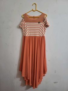 Peach Cold Shoulder Dress
