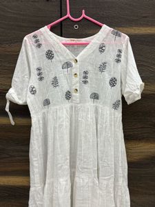 White Printed Dress