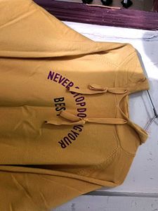 Yellow Graphic Print Hoodie