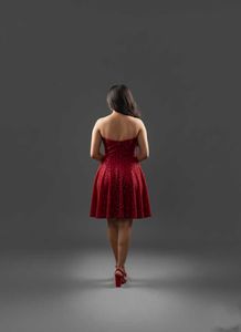 Red party wear dress
