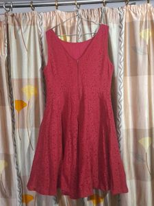 Red Lace Fit &amp; Flare Dress