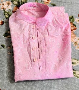 Pink Embroidered Kurta