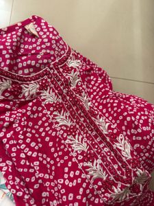 Pink Bandhani Kurta Set