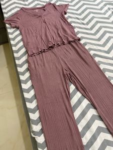 V Cute Coord Set With Rusty Pink Color