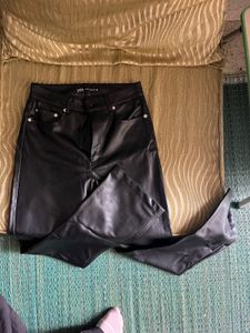 ZARA STRAIGHT LEATHER PANTS