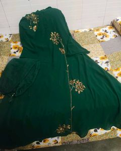 Emerald Green Embroidered Dress