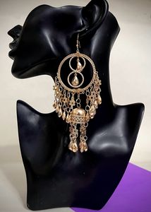 Monkdecor classic agate gold Huge Earrings .