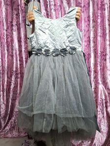 Girl's Gray Tulle Party Dress