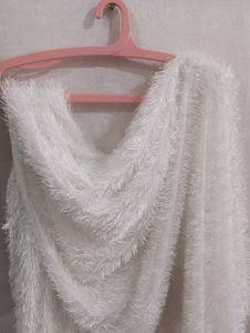 Fluffy White Shawl