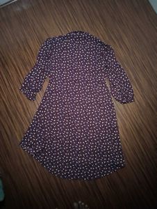 maroon floral knee length dress