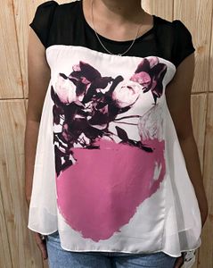 Floral Print Sheer Top