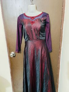 Unique Burgundy Evening Gown