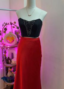 Red Satin Skirt