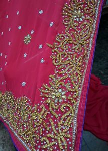 Rose  With   heavy   work  gold stone bridal   sar