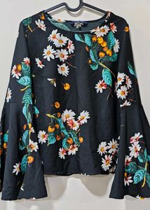 Black Floral Top
