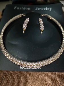 Silver Choker &amp; Earring Set