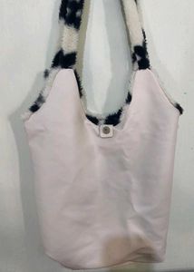 Floral Fuzzy Tote Bag