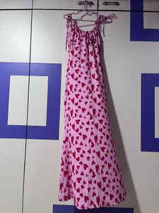 Pink Heart Print Dress