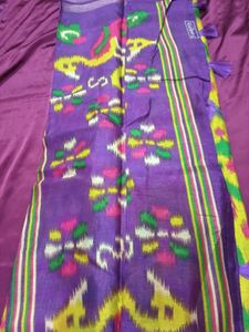 Elegant Yellow &amp; Purple Saree