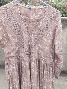 Floral Print Brown Casual Dress( Unused)