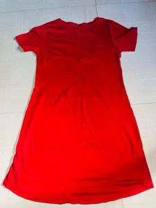 Red &#39;Latte&#39; Graphic Dress