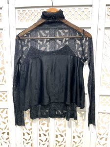 Midnight Sparkled Layered Top A