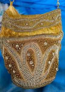 Golden Embellished Potli