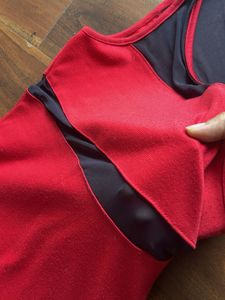 Red Dress With Black Net