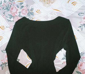 Black Cute Full Sleeve Bow Top