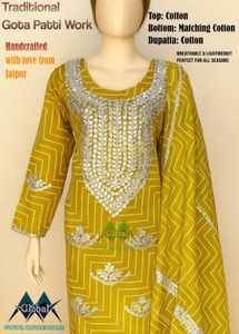 Jaipuri Gota Patti Dress Material Pure Cotton