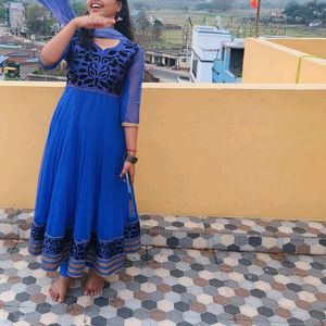 Anarkali Suit Blue Colour
