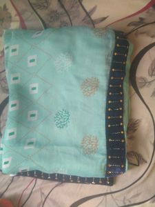 light blue saree