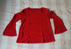 Uniqlo Red Long Sleeve Top