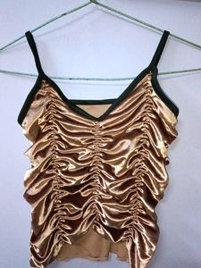 Ruched Satin Cami Top