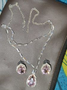Pink 🩷 jewellery Set With 🤎 Pouch 🆓