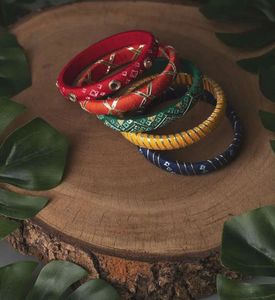 Colorful Mirrored Bangles - Set of 5