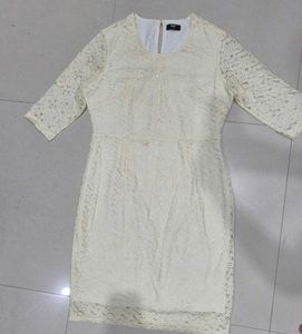 Elegant Cream Lace Bodycon Dress
