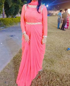 Peach Ethnic Gown For Women
