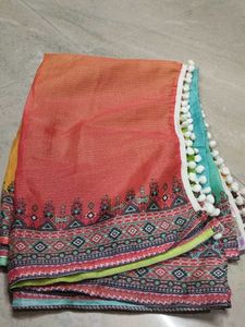 Stylish Ethnic Dupatta with Pom Poms