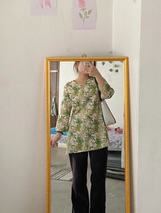 Leaf Print Tunic Top