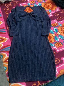 Navy Blue Party Mini Dress